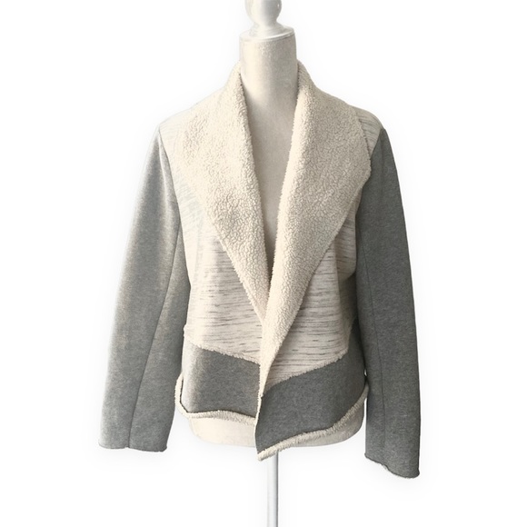 Lou&Grey Sherpa Blazer Jacket Soft Grey White M - Picture 9 of 13